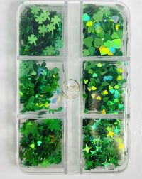 Multi shape green glitter