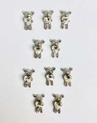 Silver teddy bear charm